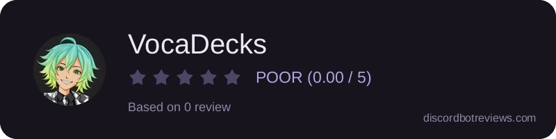 Rating widget preview for VocaDecks
