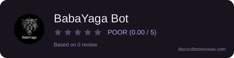 Rating widget preview for BabaYaga Bot