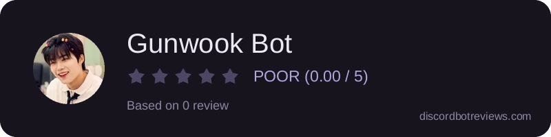 Rating widget preview for Gunwook Bot