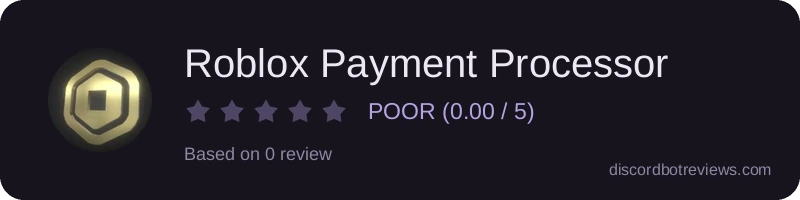 Rating widget preview for Roblox Payment Processor
