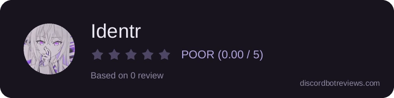 Rating widget preview for Identr