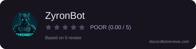 Rating widget preview for ZyronBot