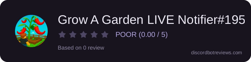 Rating widget preview for Grow A Garden LIVE Notifier#1957