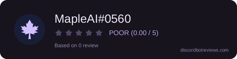 Rating widget preview for MapleAI#0560