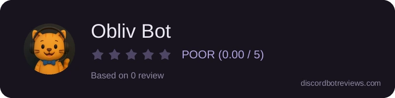 Rating widget preview for Obliv Bot