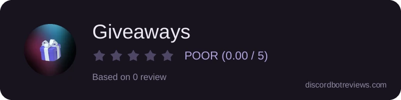 Rating widget preview for Giveaways