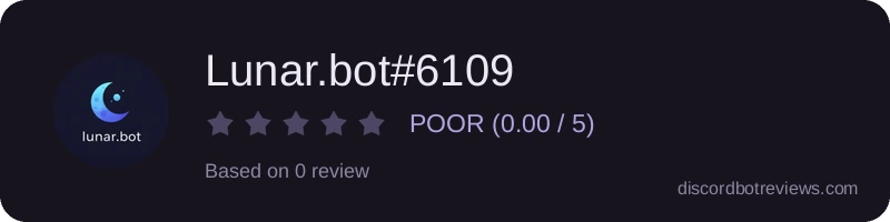 Rating widget preview for Lunar.bot#6109