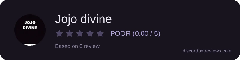 Rating widget preview for Jojo divine
