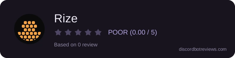 Rating widget preview for Rize