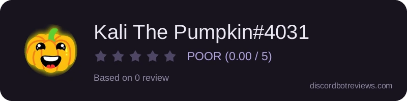 Rating widget preview for Kali The Pumpkin#4031