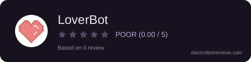 Rating widget preview for LoverBot