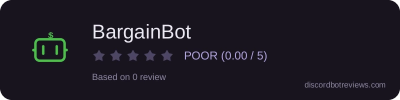 Rating widget preview for BargainBot