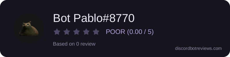 Rating widget preview for Bot Pablo#8770
