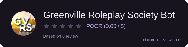 Rating widget preview for Greenville Roleplay Society Bot