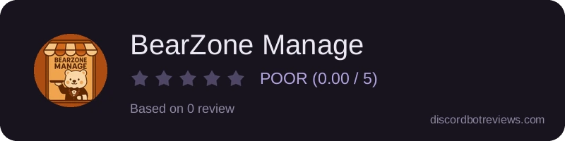 Rating widget preview for BearZone Manage