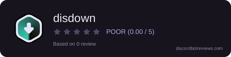 Rating widget preview for disdown