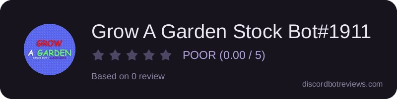 Rating widget preview for Grow A Garden Stock Bot#1911