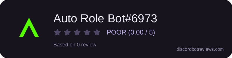 Rating widget preview for Auto Role Bot#6973