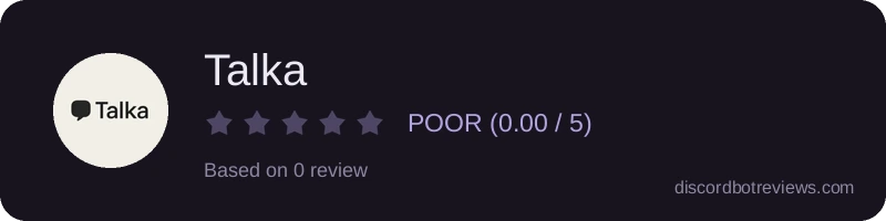 Rating widget preview for Talka