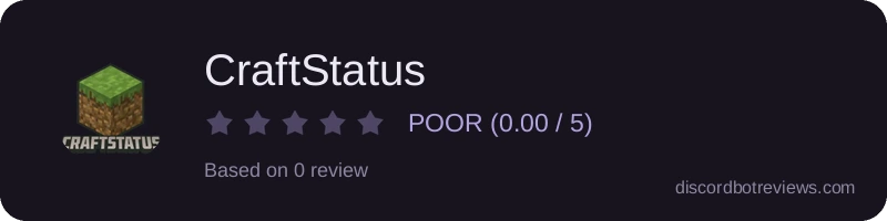 Rating widget preview for CraftStatus
