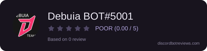 Rating widget preview for Debuia BOT#5001
