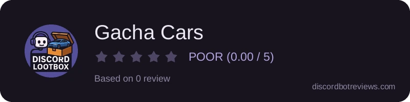 Rating widget preview for Gacha Cars