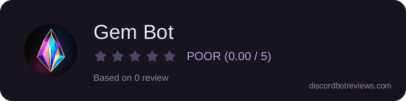 Rating widget preview for Gem Bot