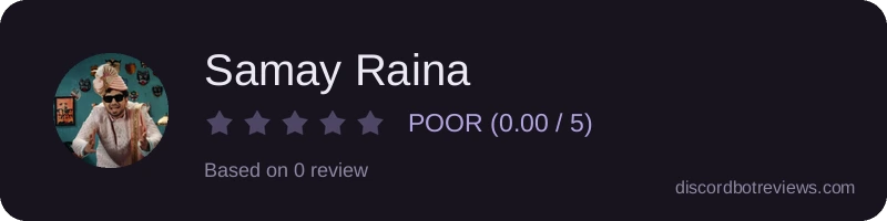 Rating widget preview for Samay Raina
