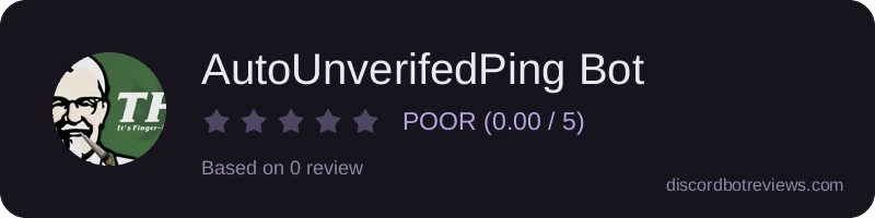 Rating widget preview for AutoUnverifedPing Bot