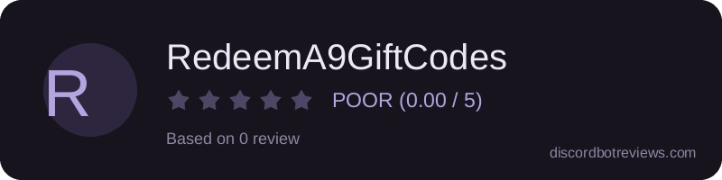 Rating widget preview for RedeemA9GiftCodes