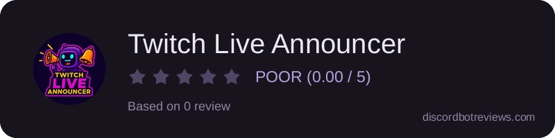 Rating widget preview for Twitch Live Announcer
