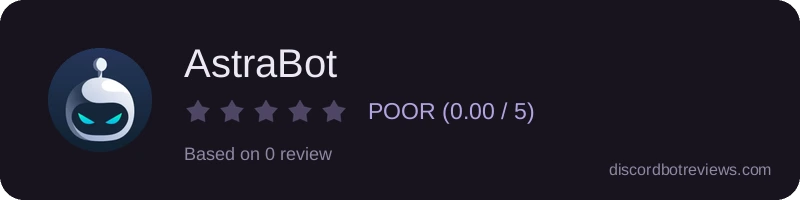 Rating widget preview for AstraBot