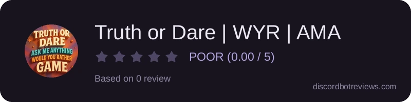 Rating widget preview for Truth or Dare | WYR | AMA