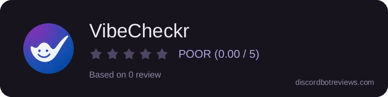 Rating widget preview for VibeCheckr
