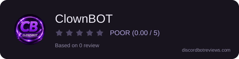 Rating widget preview for ClownBOT