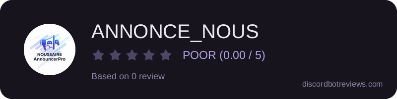 Rating widget preview for ANNONCE_NOUS