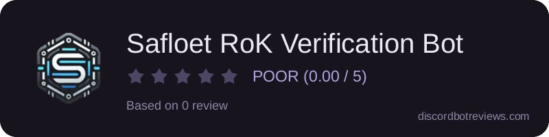 Rating widget preview for Safloet RoK Verification Bot