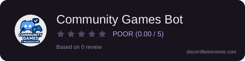 Rating widget preview for Community Games Bot