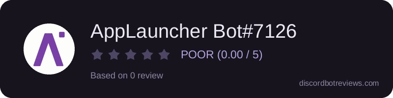 Rating widget preview for AppLauncher Bot#7126