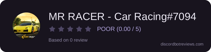 Rating widget preview for MR RACER - Car Racing#7094