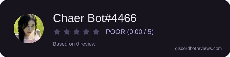 Rating widget preview for Chaer Bot#4466
