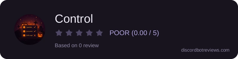 Rating widget preview for Control