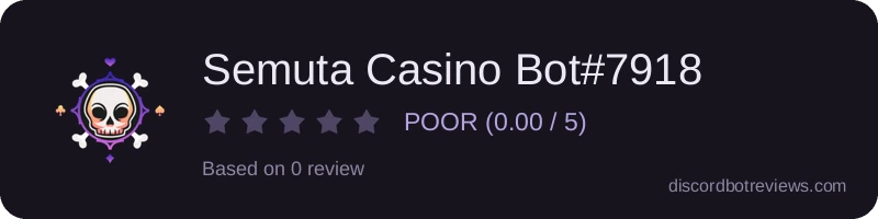 Rating widget preview for Semuta Casino Bot#7918