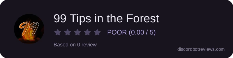 Rating widget preview for 99 Tips in the Forest
