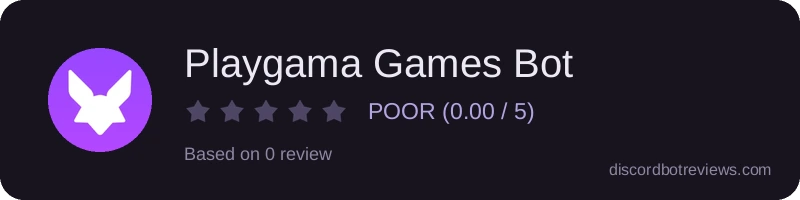Rating widget preview for Playgama Games Bot