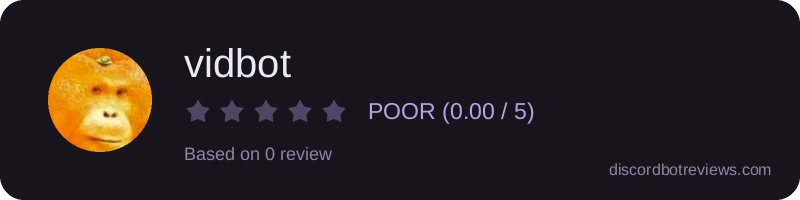 Rating widget preview for vidbot