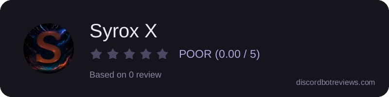 Rating widget preview for Syrox X