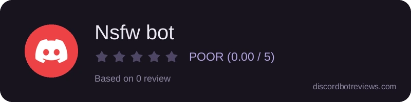 Rating widget preview for Nsfw bot