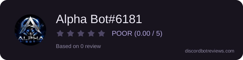 Rating widget preview for Alpha Bot#6181