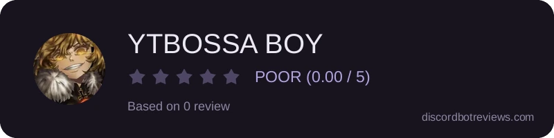 Rating widget preview for YTBOSSA BOY
